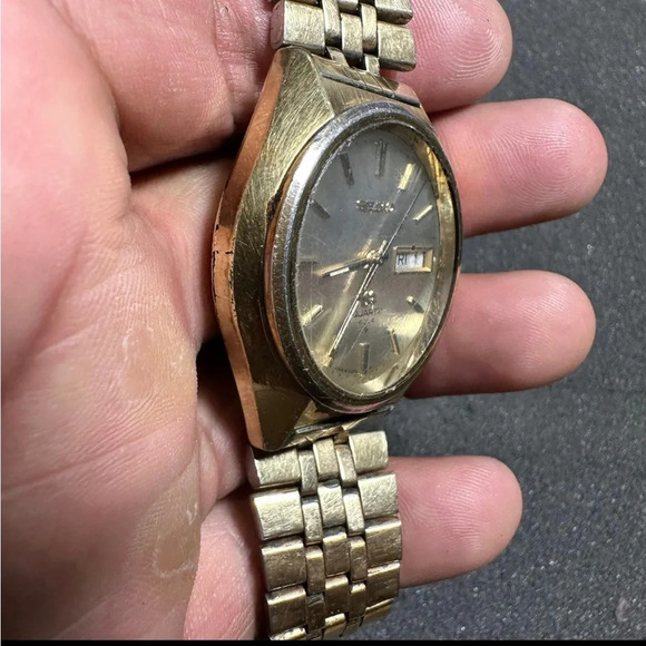 Vintage Seiko SQ 4004 Mens Quartz Watch Gold Tone DayDate 0903-8109 PARTS/REPAIR - Picture 5 of 10